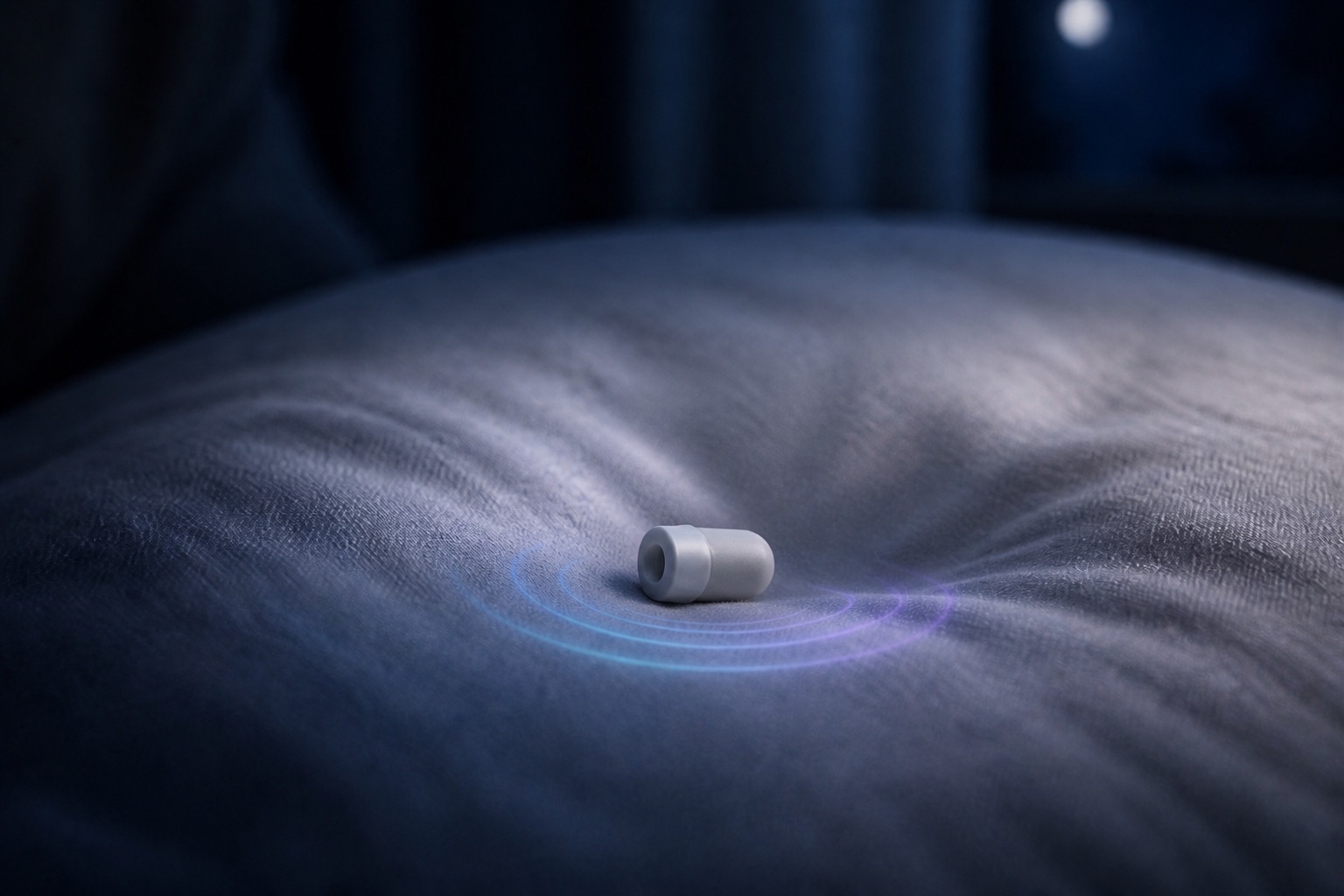 DreamBud resting softly against a pillow in a pressure concept study